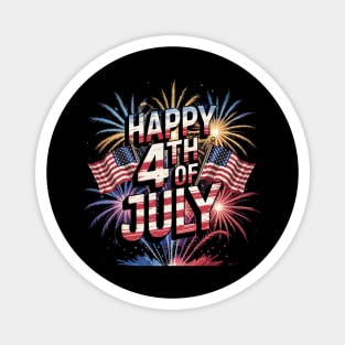Happy 4th Of July Patriotic American US Flag 4th Of July Magnet
